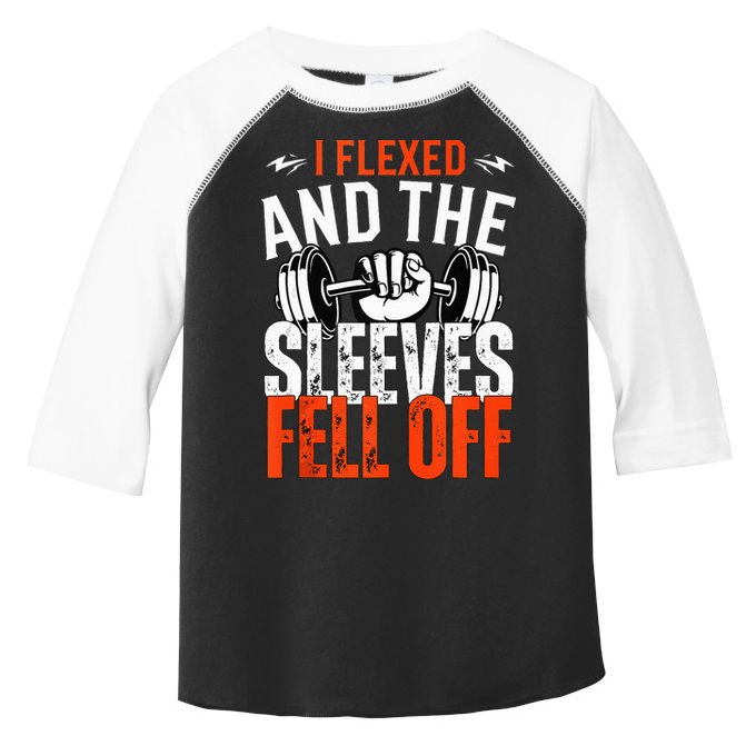 I Flexed and The Sleeves Fell Off Fun Sleeveless Gym Workout Toddler Fine Jersey T-Shirt