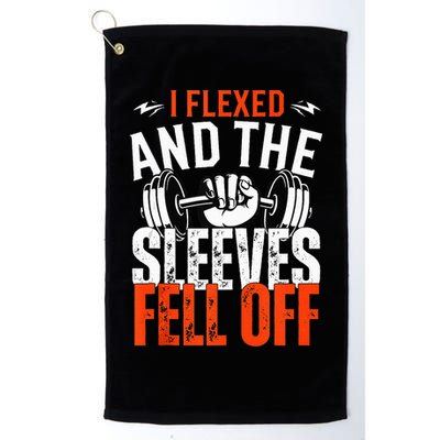 I Flexed and The Sleeves Fell Off Fun Sleeveless Gym Workout Golf Towel