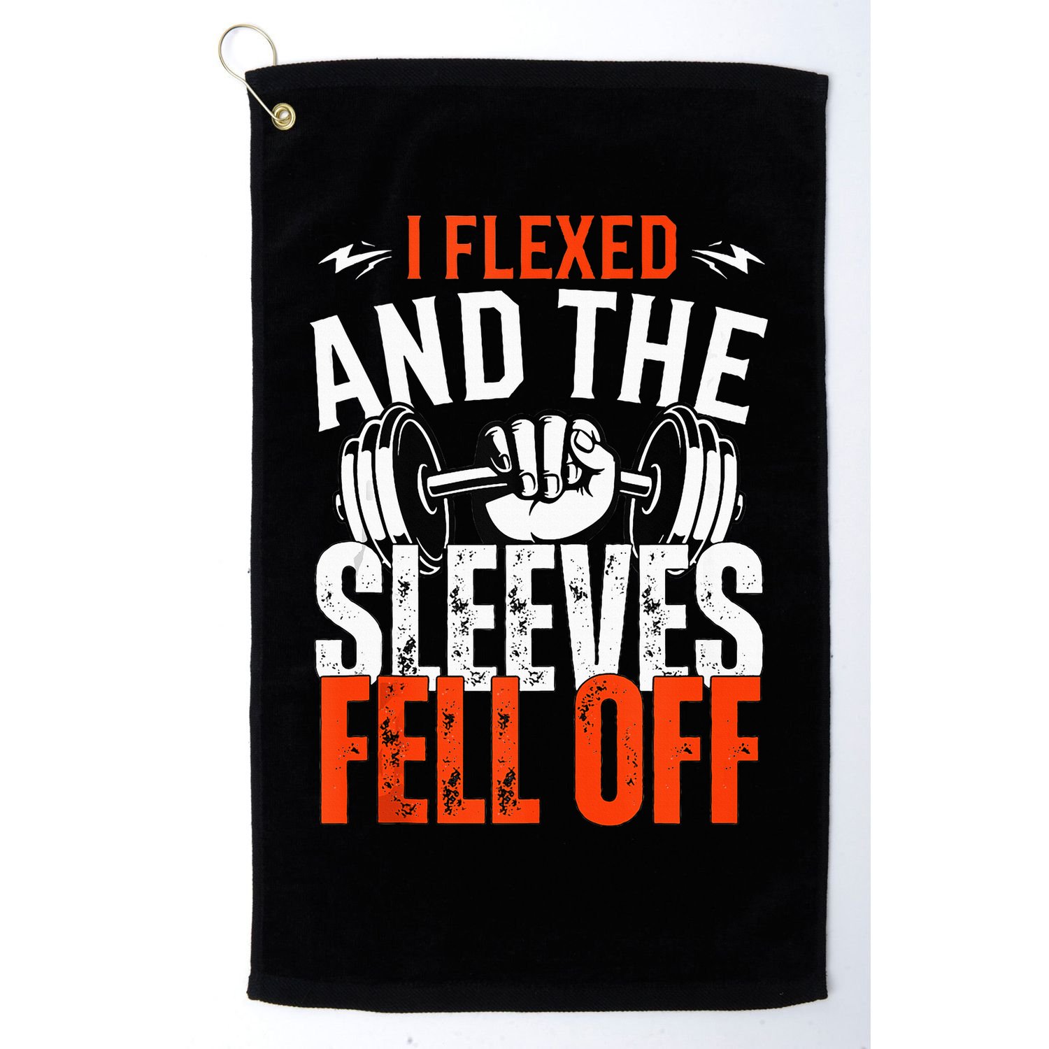 I Flexed and The Sleeves Fell Off Fun Sleeveless Gym Workout Golf Towel