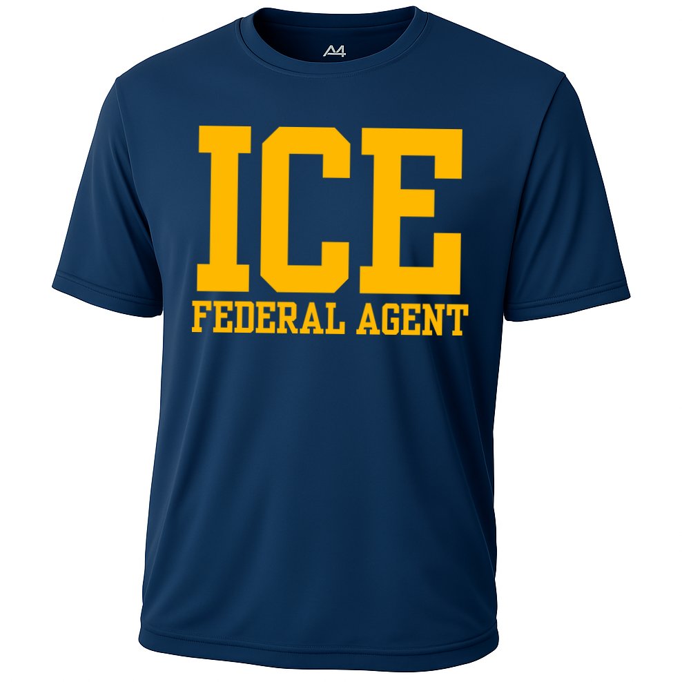 Ice Federal Agent Halloween Costume Police Immigration Cooling Performance Crew T-Shirt