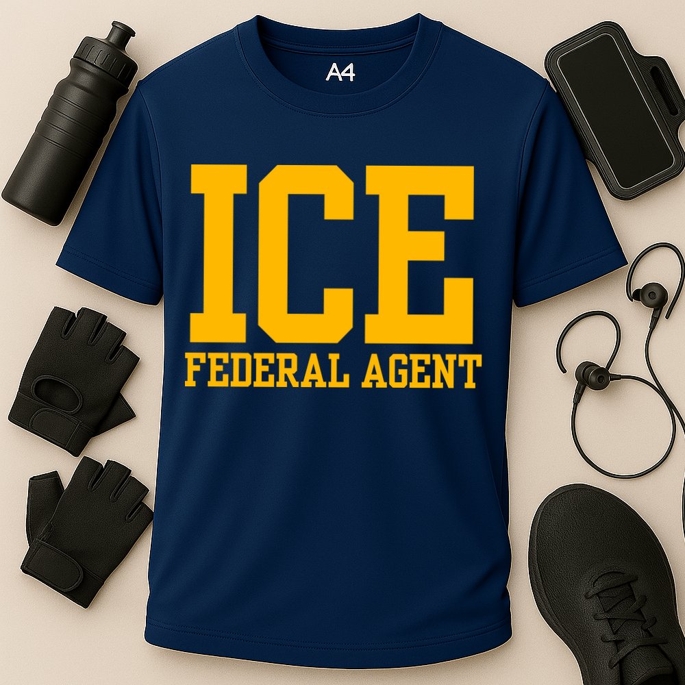 Ice Federal Agent Halloween Costume Police Immigration Cooling Performance Crew T-Shirt