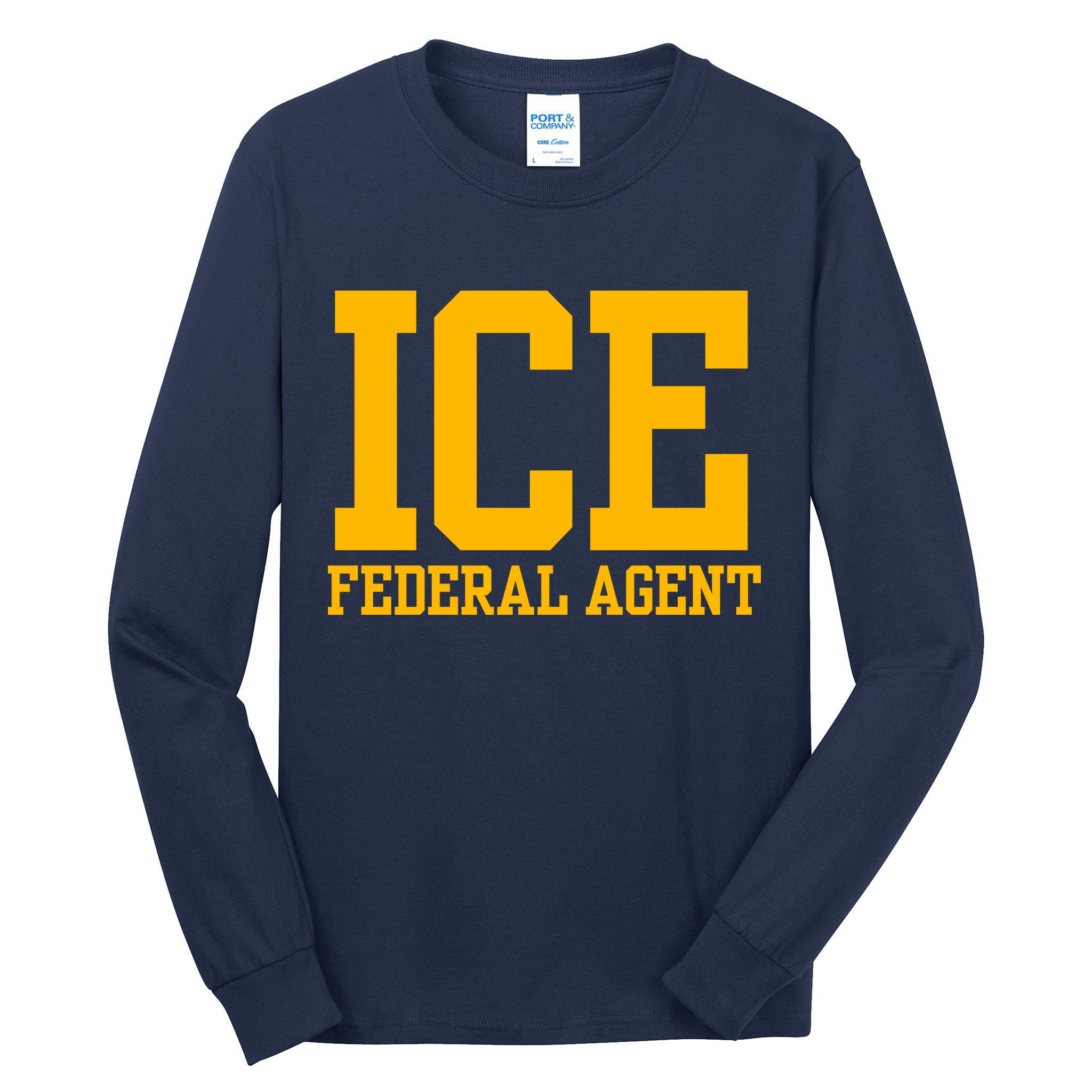 Ice Federal Agent Halloween Costume Police Immigration Tall Long Sleeve T-Shirt
