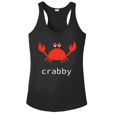 I'm Feeling A Little Crabby Funny Cartoon Crab Ladies PosiCharge Competitor Racerback Tank