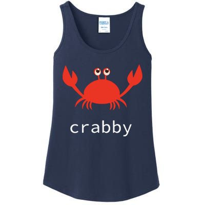 I'm Feeling A Little Crabby Funny Cartoon Crab Ladies Essential Tank