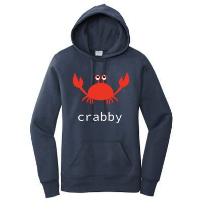 I'm Feeling A Little Crabby Funny Cartoon Crab Women's Pullover Hoodie