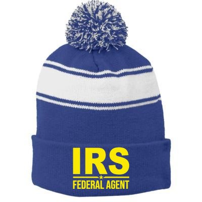 Irs Federal Agent Uniform Costume Stripe Pom Pom Beanie