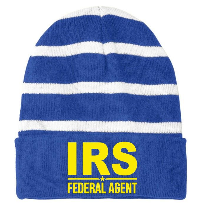 Irs Federal Agent Uniform Costume Striped Beanie with Solid Band