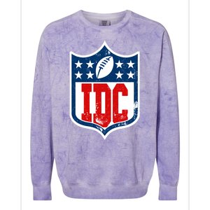 Idc Funny Anti Football I Dont Care Colorblast Crewneck Sweatshirt