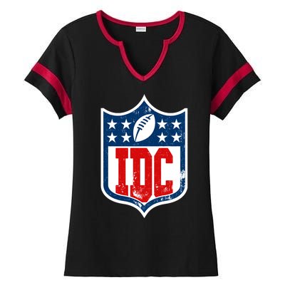 Idc Funny Anti Football I Dont Care Ladies Halftime Notch Neck Tee