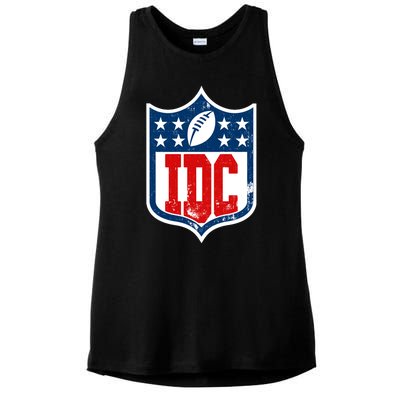 Idc Funny Anti Football I Dont Care Ladies PosiCharge Tri-Blend Wicking Tank