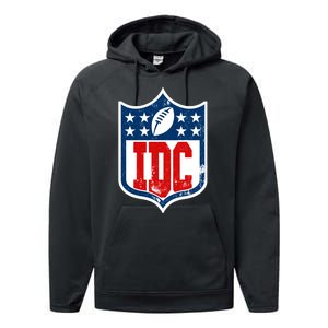 Idc Funny Anti Football I Dont Care Performance Fleece Hoodie