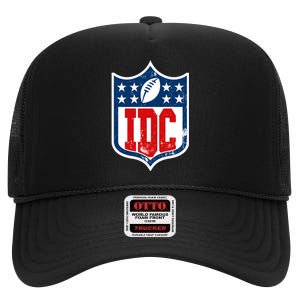 Idc Funny Anti Football I Dont Care High Crown Mesh Back Trucker Hat