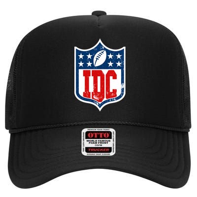 Idc Funny Anti Football I Dont Care High Crown Mesh Back Trucker Hat