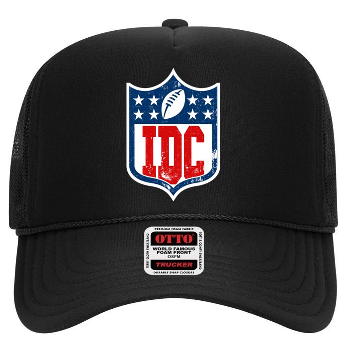 Idc Funny Anti Football I Dont Care High Crown Mesh Back Trucker Hat