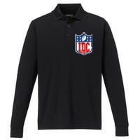 Idc Funny Anti Football I Dont Care Performance Long Sleeve Polo