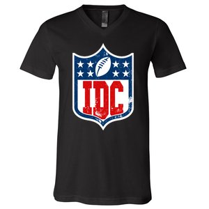 Idc Funny Anti Football I Dont Care V-Neck T-Shirt