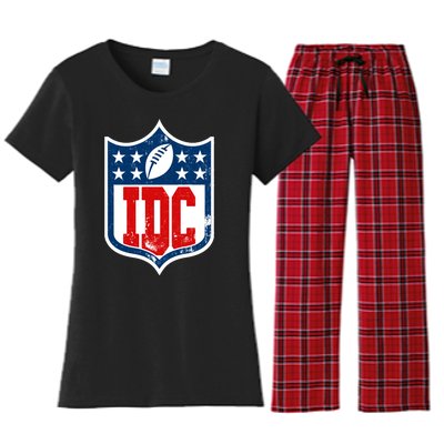 Idc Funny Anti Football I Dont Care Women's Flannel Pajama Set