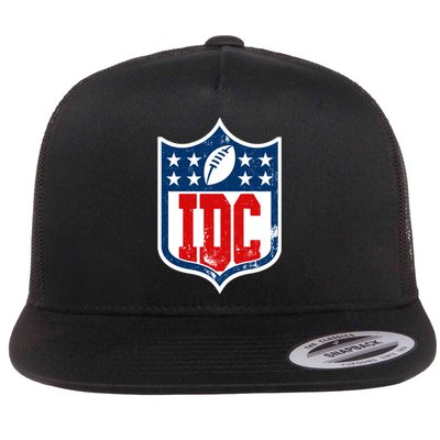 Idc Funny Anti Football I Dont Care Flat Bill Trucker Hat