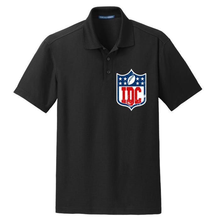 Idc Funny Anti Football I Dont Care Dry Zone Grid Polo