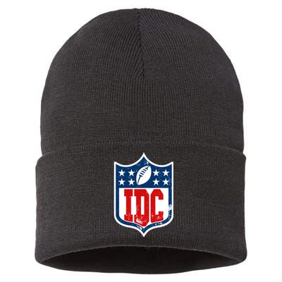 Idc Funny Anti Football I Dont Care Sustainable Knit Beanie