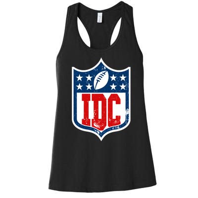 Idc Funny Anti Football I Dont Care Women's Racerback Tank