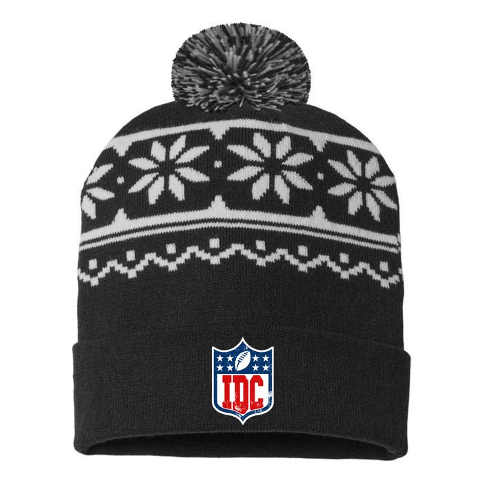 Idc Funny Anti Football I Dont Care USA-Made Snowflake Beanie