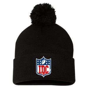 Idc Funny Anti Football I Dont Care Pom Pom 12in Knit Beanie