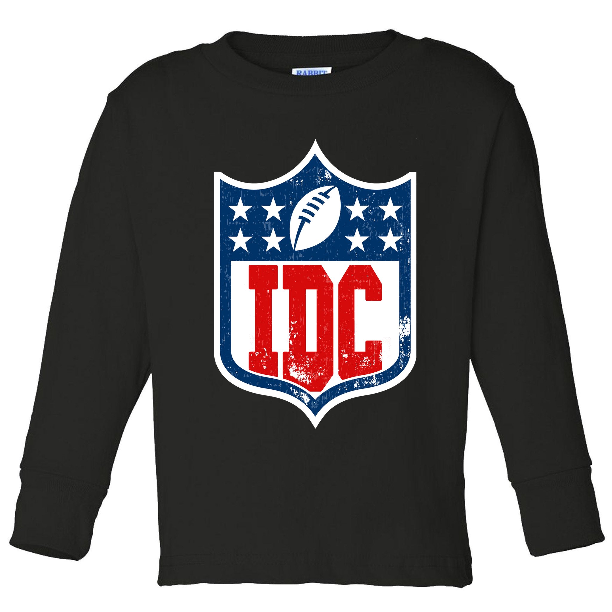 Idc Funny Anti Football I Dont Care Toddler Long Sleeve Shirt