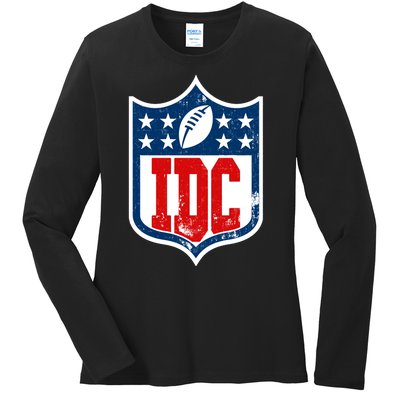 Idc Funny Anti Football I Dont Care Ladies Long Sleeve Shirt