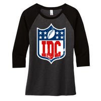 Idc Funny Anti Football I Dont Care Women's Tri-Blend 3/4-Sleeve Raglan Shirt