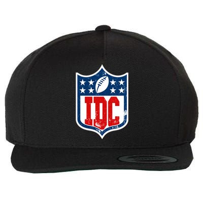 Idc Funny Anti Football I Dont Care Wool Snapback Cap