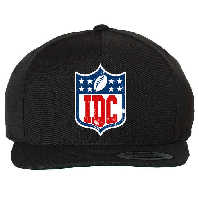 Idc Funny Anti Football I Dont Care Wool Snapback Cap