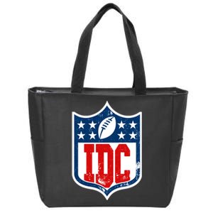 Idc Funny Anti Football I Dont Care Zip Tote Bag