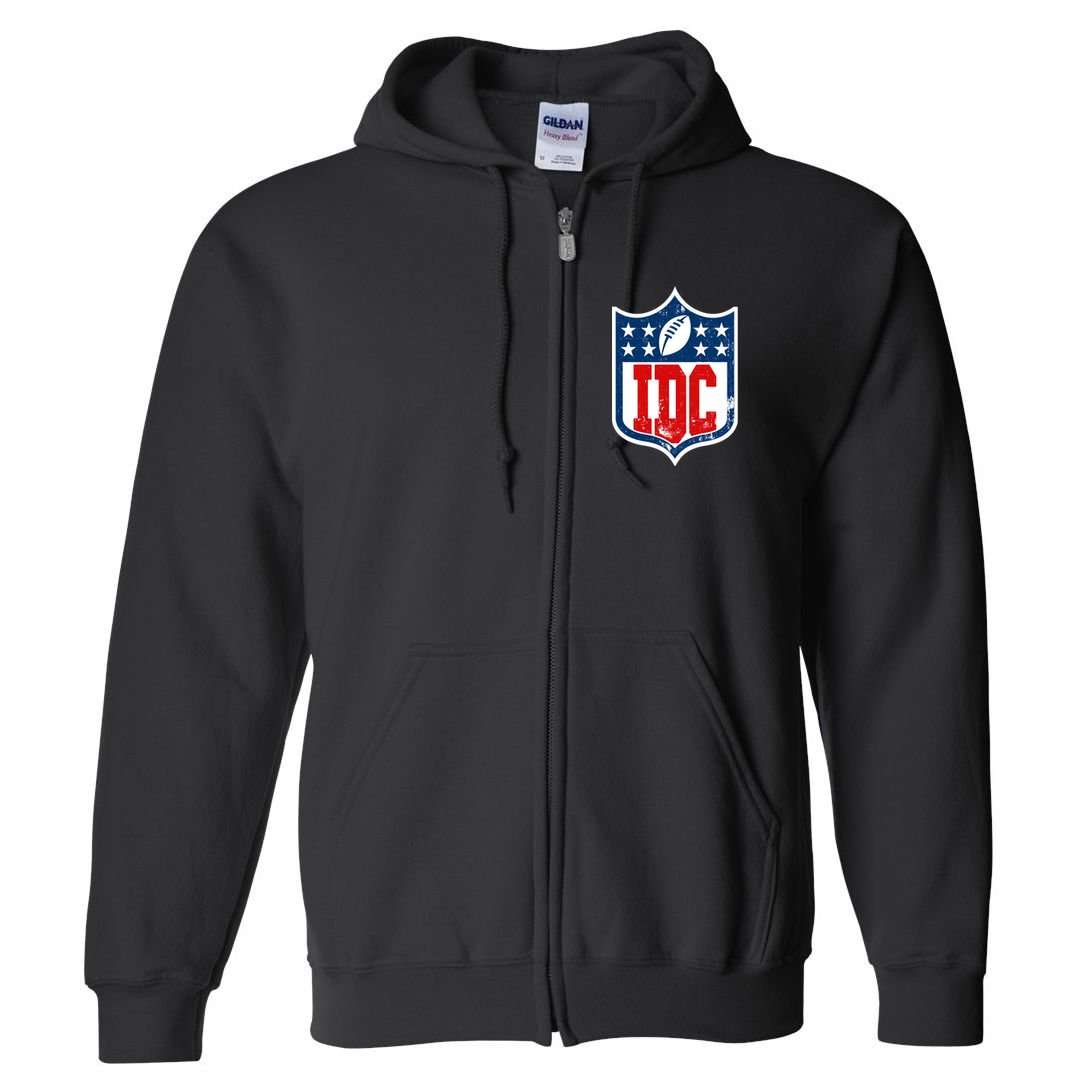 Idc Funny Anti Football I Dont Care Full Zip Hoodie
