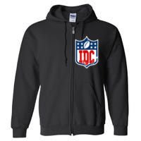 Idc Funny Anti Football I Dont Care Full Zip Hoodie