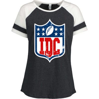 Idc Funny Anti Football I Dont Care Enza Ladies Jersey Colorblock Tee