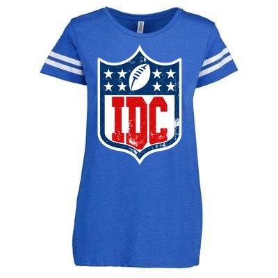 Idc Funny Anti Football I Dont Care Enza Ladies Jersey Football T-Shirt