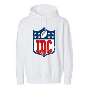 Idc Funny Anti Football I Dont Care Garment-Dyed Fleece Hoodie