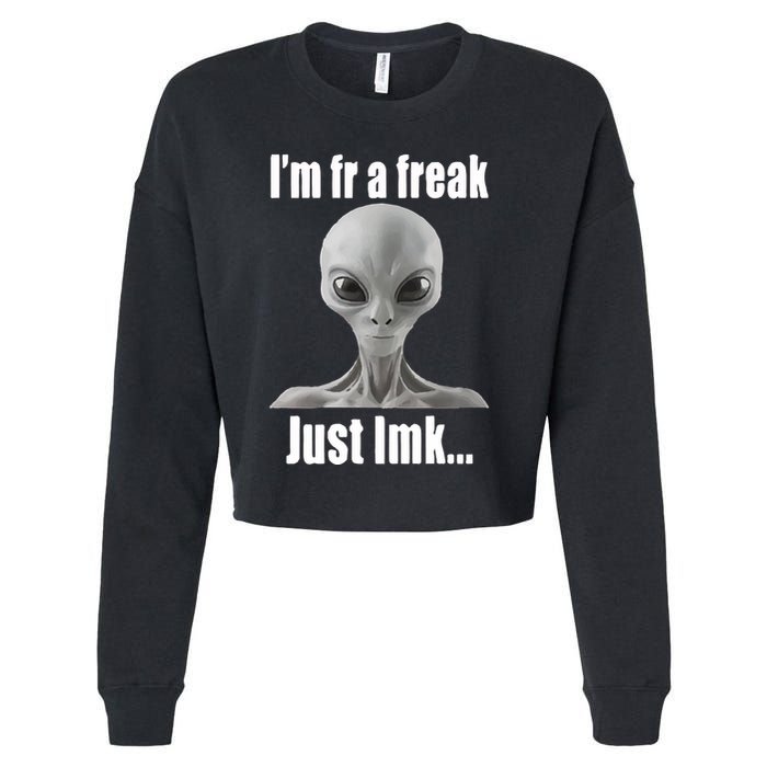 IM Fr A Freak Just Lmk Cropped Pullover Crew