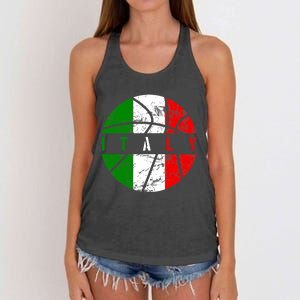 Italy Flag Basketball Italian Team Fan Lover Women's Knotted Racerback Tank