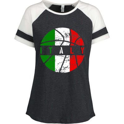 Italy Flag Basketball Italian Team Fan Lover Enza Ladies Jersey Colorblock Tee