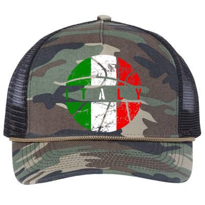 Italy Flag Basketball Italian Team Fan Lover Retro Rope Trucker Hat Cap