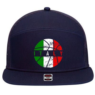 Italy Flag Basketball Italian Team Fan Lover 7 Panel Mesh Trucker Snapback Hat