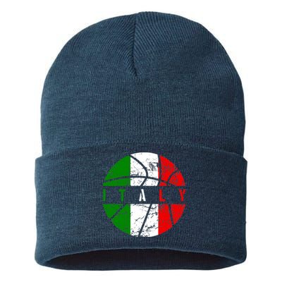 Italy Flag Basketball Italian Team Fan Lover Sustainable Knit Beanie