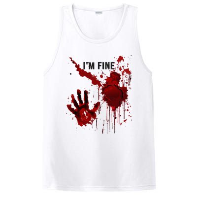 IM Fine Bloody Hand Blood Stained Blood Splatter Halloween PosiCharge Competitor Tank