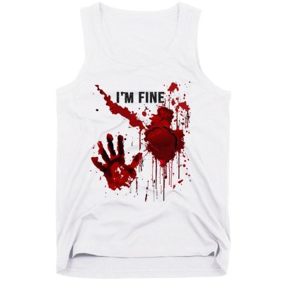 IM Fine Bloody Hand Blood Stained Blood Splatter Halloween Tank Top