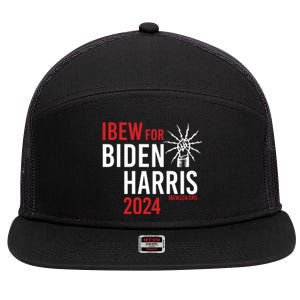 Ibew For Biden Harris 2024 7 Panel Mesh Trucker Snapback Hat