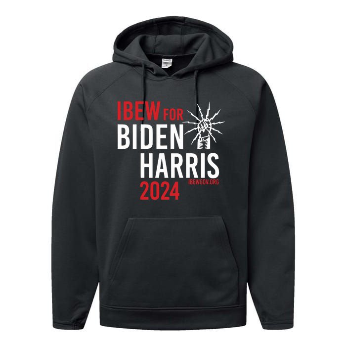 Ibew For Biden Harris 2024 Performance Fleece Hoodie