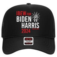 Ibew For Biden Harris 2024 High Crown Mesh Back Trucker Hat