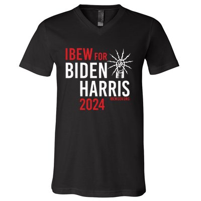 Ibew For Biden Harris 2024 V-Neck T-Shirt